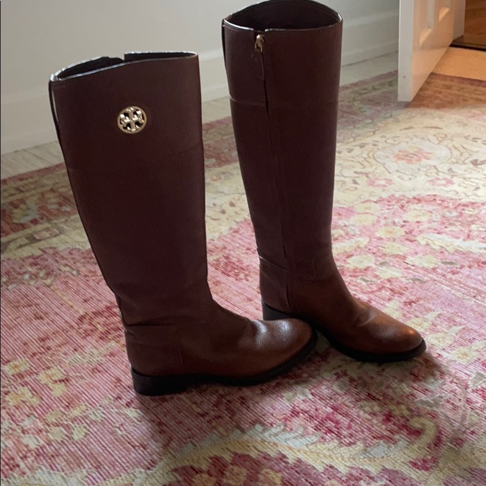 Tory Burch Brown Leather Riding Boots